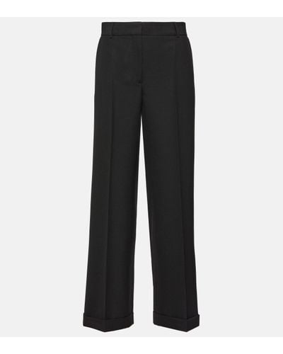 Totême Straight Wool-blend Trousers - Black