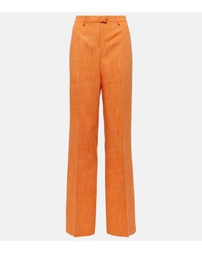 Etro Pantalon droit a taille haute - Orange