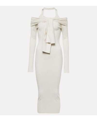 Jacquemus La Robe Doble Wool-blend Midi Dress - White