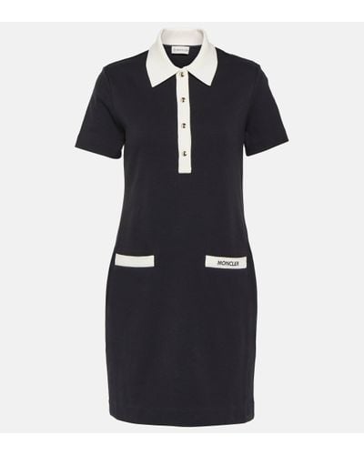 Moncler Logo Cotton-blend Shirt Dress - Blue