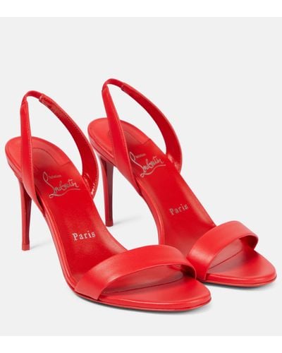 Christian Louboutin O Marilyn 85 Leather Sandals - Red