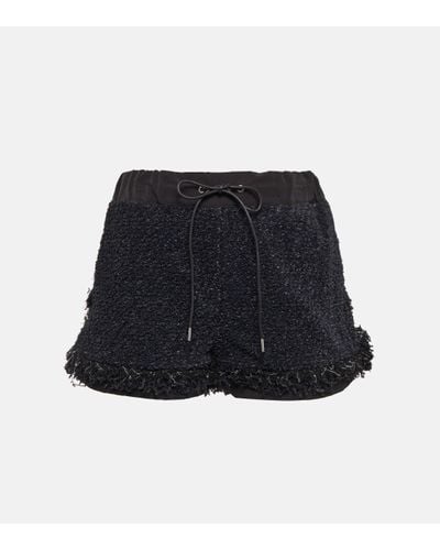 Sacai Drawstring Tweed Shorts - Blue