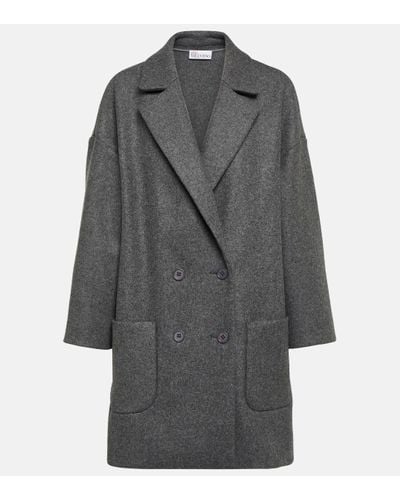 RED Valentino Double-breasted Wool-blend Coat - Grey
