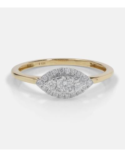 STONE AND STRAND Ring Muse aus 10kt Gelbgold mit Diamanten - Weiß