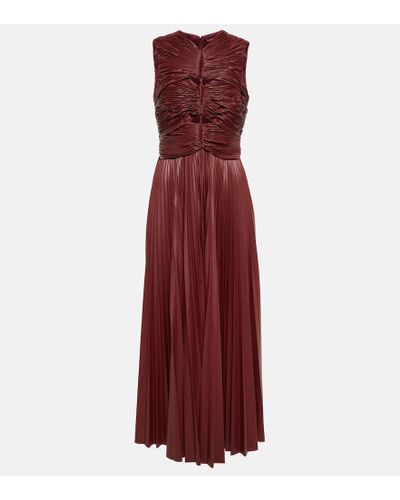 Altuzarra Kandoro Faux-leather Pleated Gown - Red