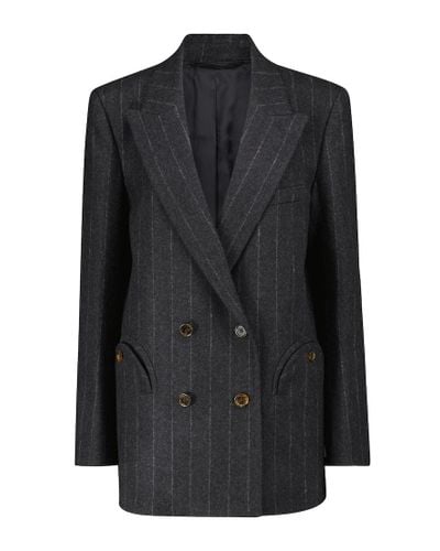 Blazé Milano Striped Cashmere And Wool Blazer - Black