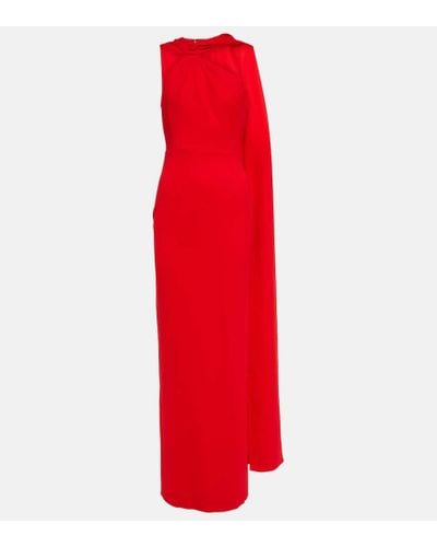 Roland Mouret Caped Cady Maxi Dress - Red