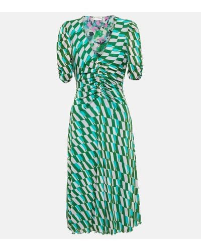 Diane von Furstenberg Vestido corto Koren estampado - Verde