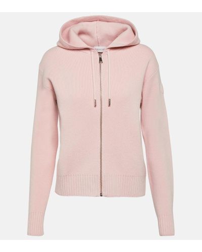 Moncler Kapuzenjacke aus Wolle und Kaschmir - Pink