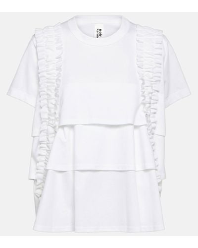 Noir Kei Ninomiya T-shirt en coton - Blanc