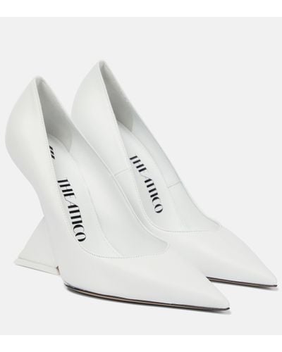 The Attico Cheope Leather Court Shoes - White