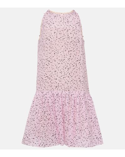 Oscar de la Renta Fil Coupe Minidress - Pink