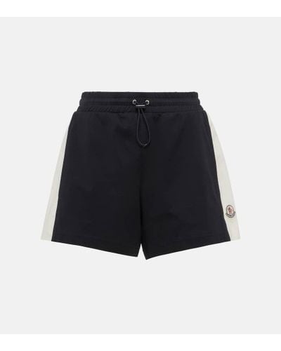 Moncler Shorts de algodon con logo - Negro