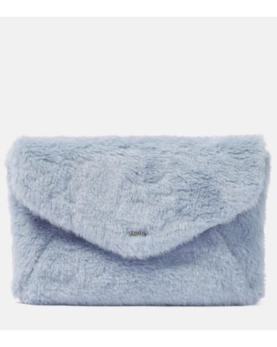 Max Mara Alpaca, Wool, And Silk Teddy Clutch - Blue