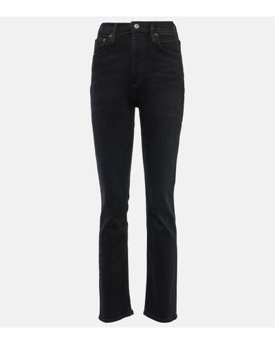 Agolde Freya High-rise Slim Jeans - Black