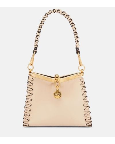 Etro Vela Small Leather Shoulder Bag - Natural