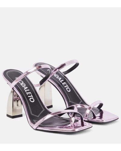 NODALETO Mules Angel A de piel metalizada - Morado