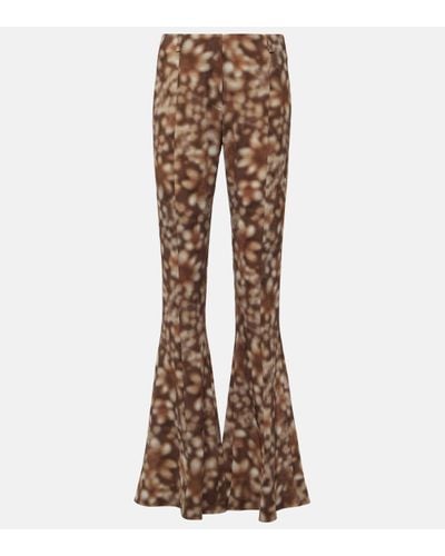 Acne Studios Pippen Floral Flared Trousers - Brown