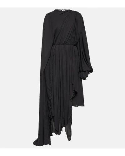 Balenciaga Vestido corto de crepe asimetrico - Negro
