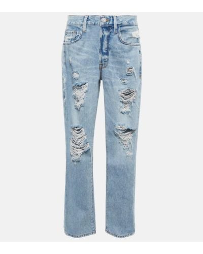 FRAME High-Rise Straight Jeans Le Original - Blau