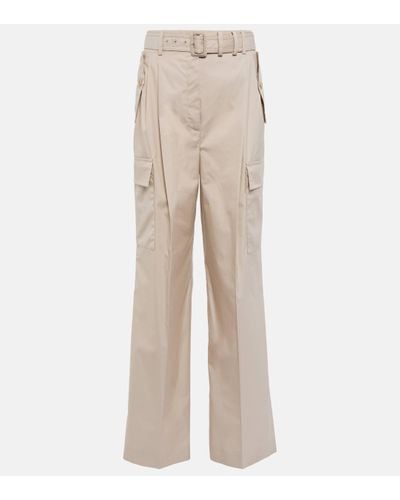 Prada Pantalon cargo ample en coton melange - Neutre