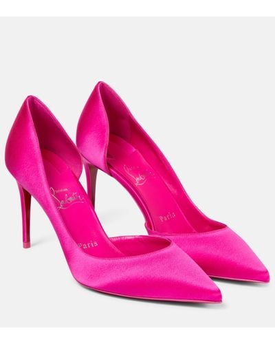 Christian Louboutin Iriza 85 Silk Satin Court Shoes - Pink