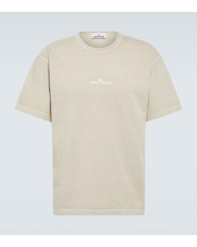 Stone Island T-Shirt aus Baumwoll-Jersey - Weiß