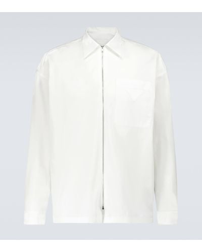 Prada Chemise zippée en coton - Blanc