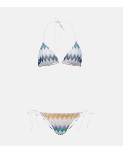 Missoni Bikini triangle imprime - Bleu