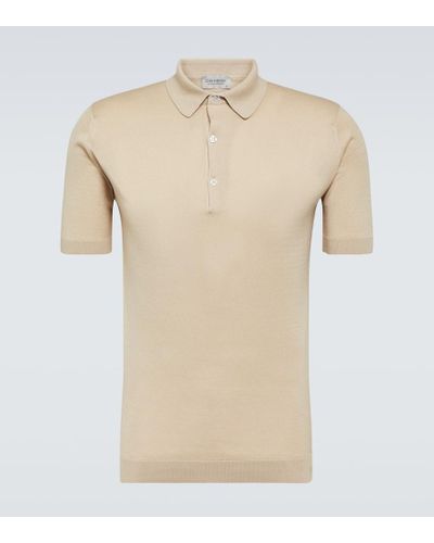 John Smedley Adrian Cotton Polo Shirt - Natural