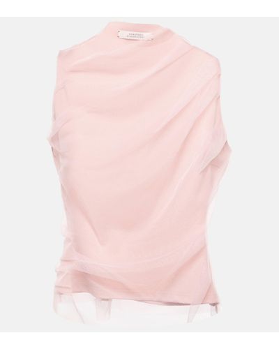 Dorothee Schumacher Draped Tulle Top - Pink