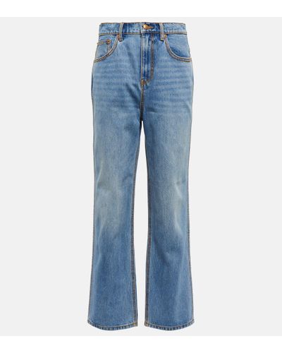 Tory Burch High-rise Straight-leg Jeans - Blue