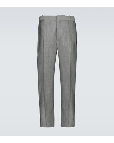 Alexander McQueen Wool-blend Tailored Trousers - Grey