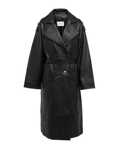 Yves Salomon Belted Trench Coat - Black