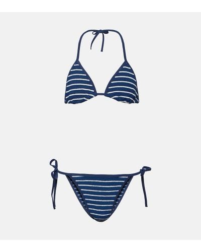 Hunza G Gina Striped Bikini - Blue