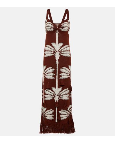 Johanna Ortiz Nativa Under The Tropics Embellished Jacquard Midi-dress - Brown