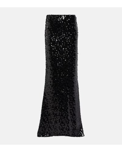 Dolce & Gabbana Falda larga con lentejuelas - Negro