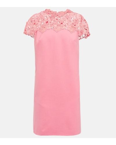 Oscar de la Renta Vestido corto con encaje - Rosa