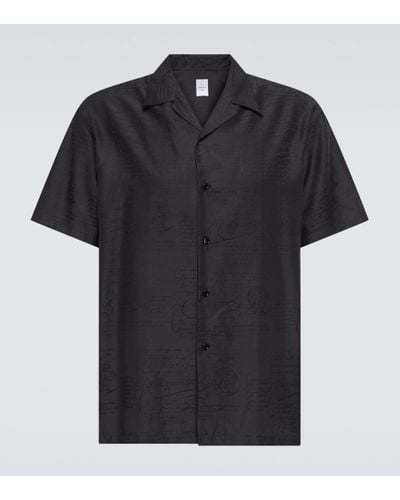 Berluti Silk And Cotton Bowling Shirt - Black