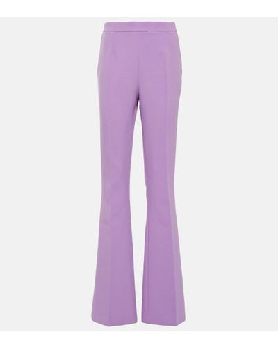 Safiyaa Alexa High-rise Flared Crepe Trousers - Purple