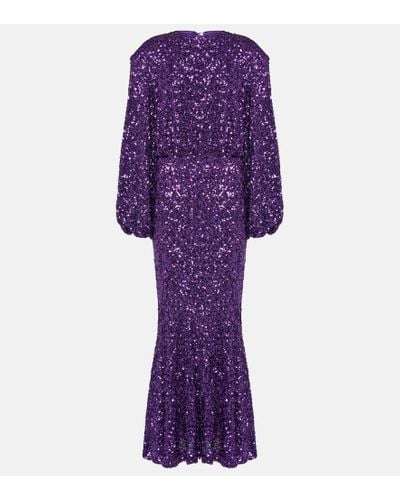 ROTATE BIRGER CHRISTENSEN Sequined Maxi Dress - Purple