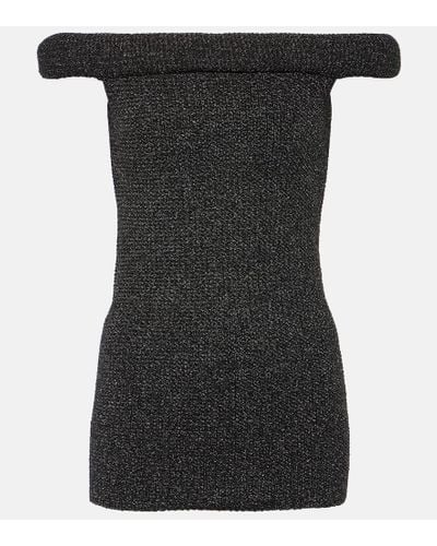 Totême Knitted Off-shoulder Top - Black