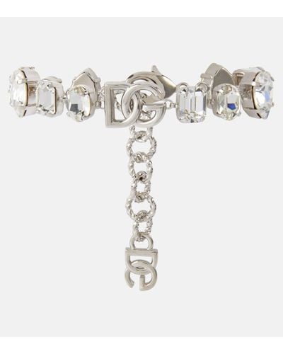 Dolce & Gabbana Bracelet DG a cristaux - Métallisé