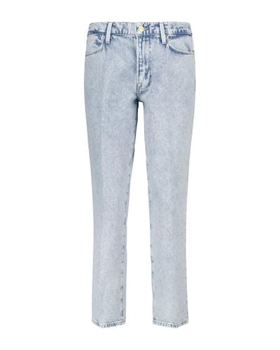 FRAME Jeans Le High Straight cropped - Azul