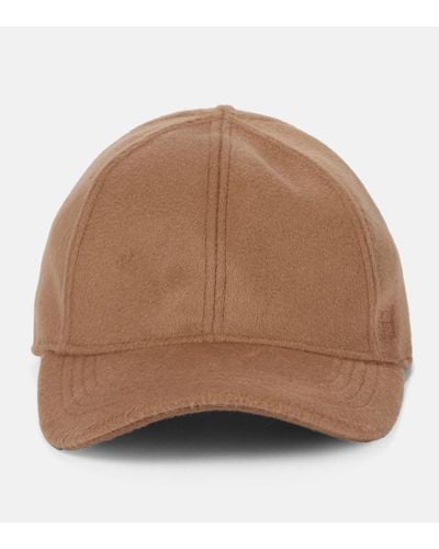 Totême Cappello da baseball in lana e cashmere - Marrone