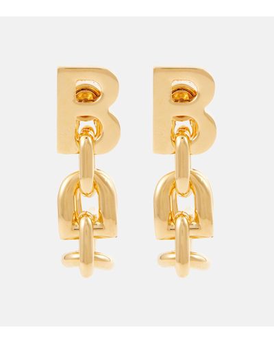 Balenciaga B Chain Earrings - Metallic