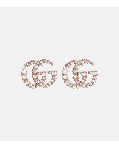 Gucci GG Embellished Earrings - White