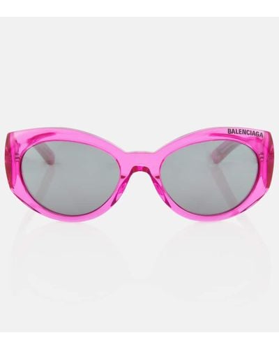 Balenciaga Everyday Logo Round Sunglasses - Pink
