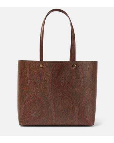 Etro Essential Medium Leather Tote Bag - Brown