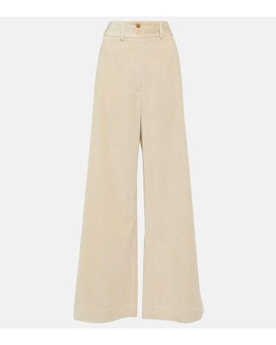 Etro Pantalones anchos en pana de algodon - Neutro